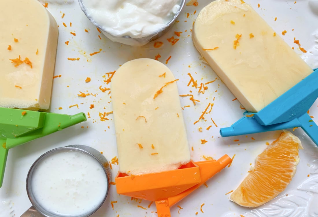 Probiotic Yogurt Dreamsicles with Orange and Vanilla